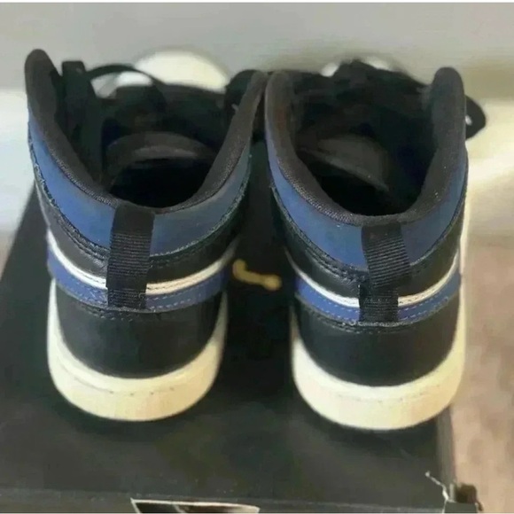 Nike Air Jordan Mid Sneakers - Black, White, Blue - Picture 4 of 7